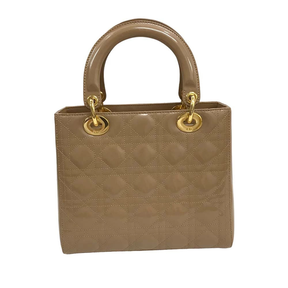 Christian Dior Lady Cannage Shoulder Bag Handbag Crossbody Brown Beige - Picture 3 of 10